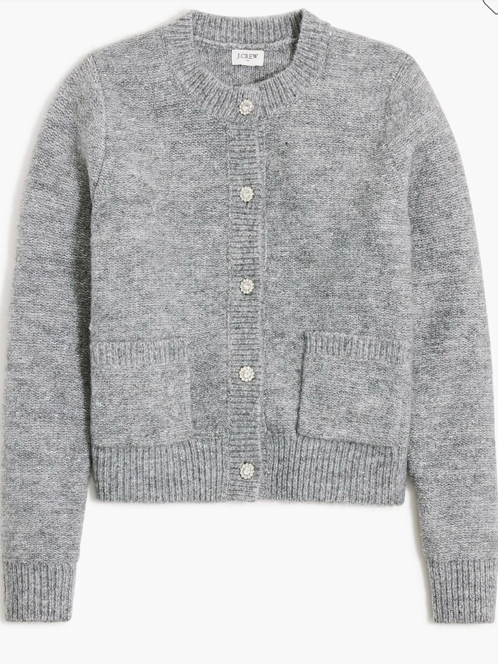 J. Crew Heather Gray Crewneck Button-Front Cardigan New With Tags -Medium